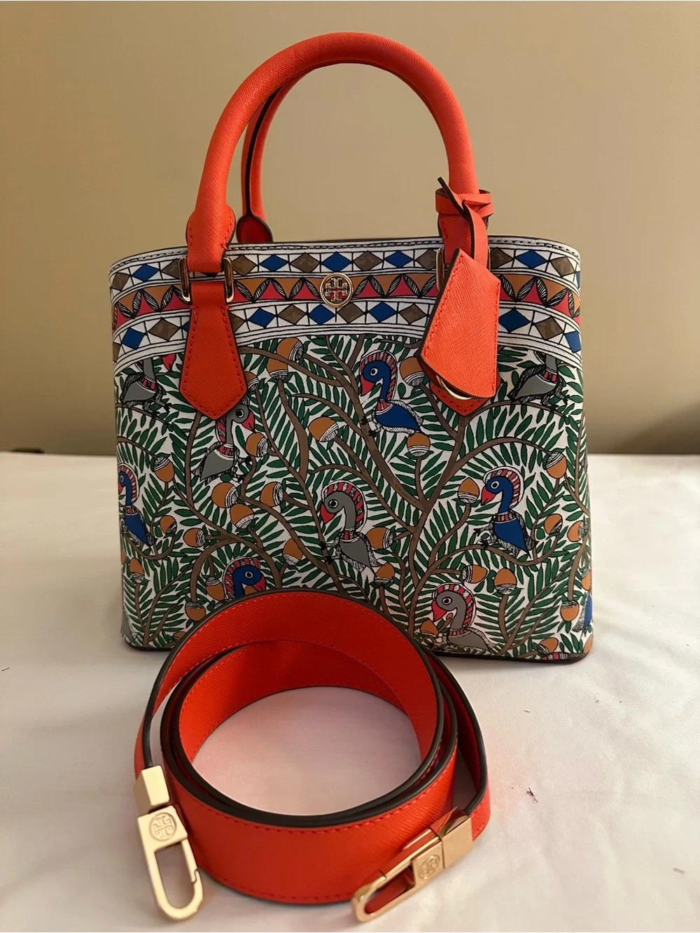 Brand new TORY BURCH special edition print leather satchel